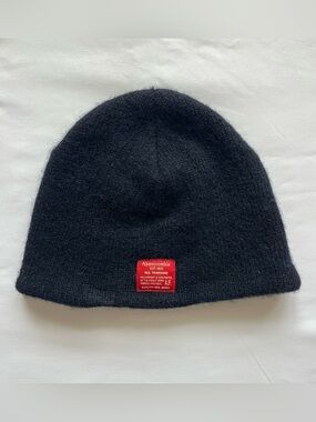 Vintage Abercrombie & Fitch 1990s Beanie 100% Wool Navy Blue